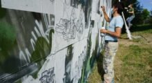 Camposanto, un murales di Quadricromie celebra la Ciclovia del Sole