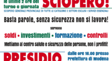 “Stop morti sul lavoro”, sciopero e presidio in Prefettura il 29 ottobre