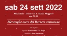 Mirandola, sabato 24 settembre concerto “Meraviglie sacre del Barocco veneziano”