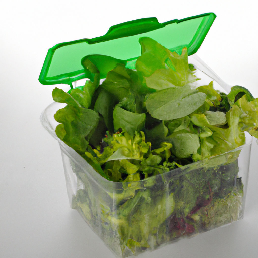 insalata verde dentro un contenitore