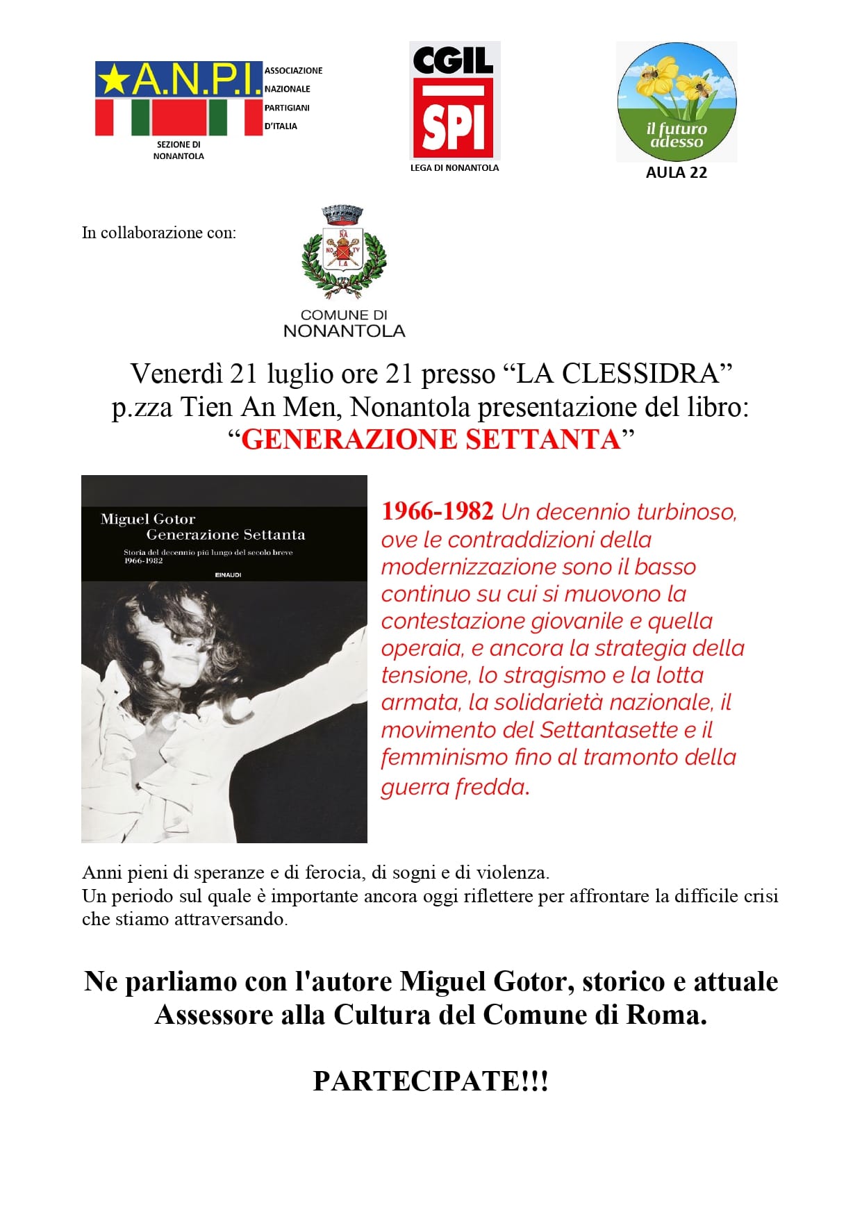 Nonantola Miguel Gotor Presenta Il Libro Generazione Settanta Sulpanaro News 2487