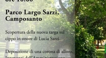Nuova targa per il cippo in onore di Lucia Sarzi a Camposanto