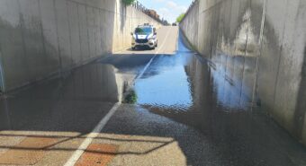Mirandola, acqua nel sottopasso della Variante
