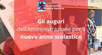 Concordia, gli auguri per il nuovo anno scolastico dalla sindaca Menozzi e dall’assessora Giubertoni